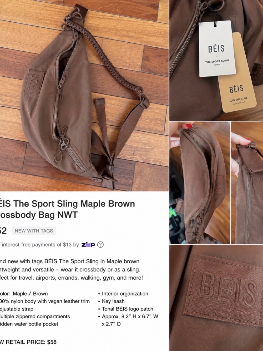 The Sport Sling Crossbody Bag - Maple Brown